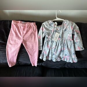 Adorable Pink and Gray Kids matching Set